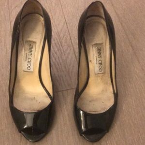 Jimmy Choo peep toe patent leather